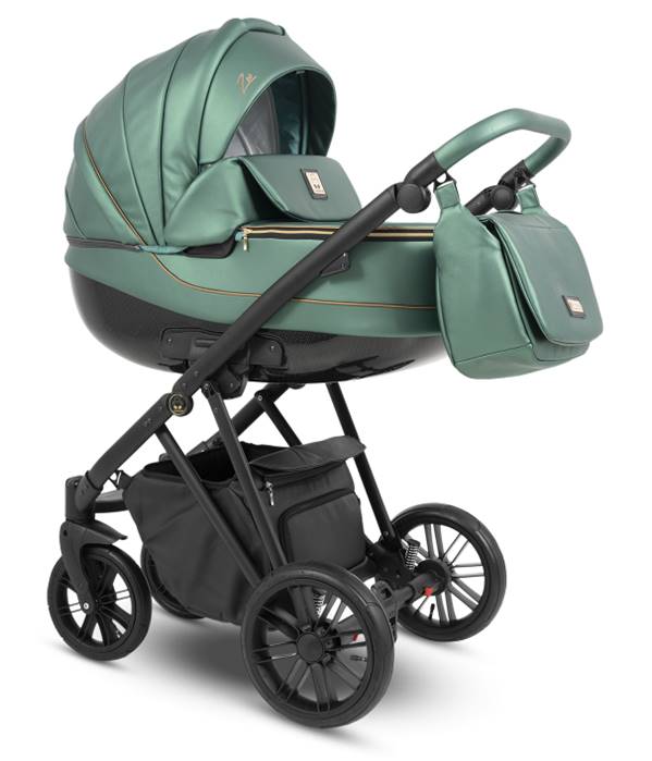 Wózek dziecięcy 3w1 Zeo Eco 04 w zielonym kolorze – elegancki i praktyczny zestaw dostępny online w sklepie Dadi-Shop.